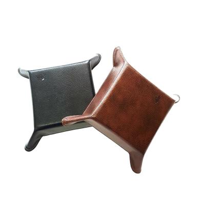 China Wholesales Viable Faux Leather Serving Tray PU Leather Valet Tray Desk Tray Set Storage Tidy for sale