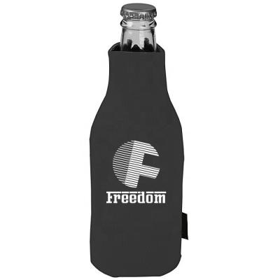 China Custom Waterproof Neoprene Beer Can Stubby Cooler Bags Deluxe Zipped Wine Bottle Cover for sale