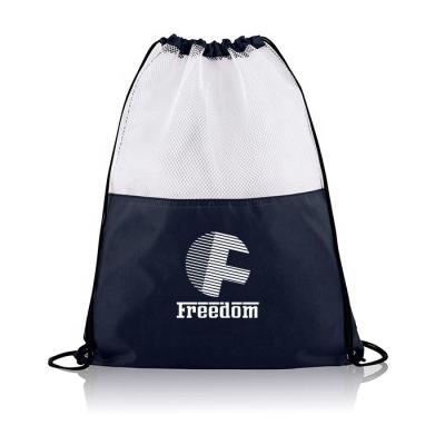 China Custom Eco-Friendly Logo Printed Backpack Gym Polyester Drawstring Bags for sale