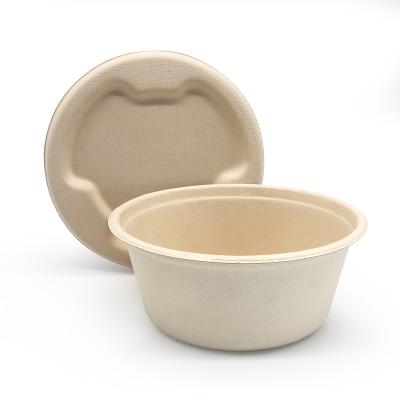 China Wholesale 100% Compost Fiber Biodegradable Cereal 1000ml Sugarcane Molded Biodegradable Noodle Bowl By 90 Days With Lid for sale