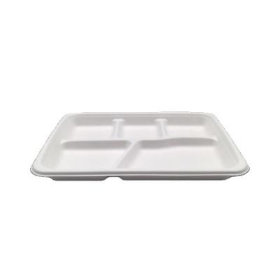 China 100% Biodegradable Wholesale Compost Bagasse Disposable Biodegradable Food Lunch Trays Within 90 Days 5 for sale