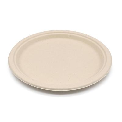 China 100% Compost Freezer Biodegradable Customizable Disposable Hot Plate Server 90 Days 6 Inches Biodegradable And Microwave Safe Eco Friendly Bagasse for sale