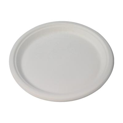 China 100% Biodegradable Disposable Bagasse 10inch Round Eco Friendly Compostable Dishes Within 90 Days for sale