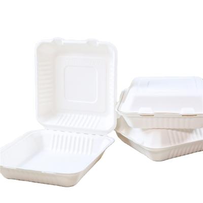 China 9 Inch 1500ml Clamshell Food Container Biodegradable Renewable Sugarcane Paper Bagasse Disposable Bowls For Take Away for sale