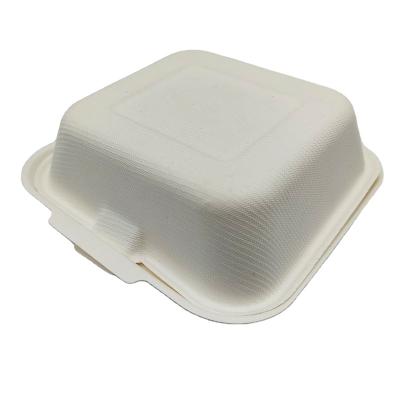 China 450ml Customizable Recyclable Greaseproof And Microwavable Eco Friendly Biodegradable Bagasse Food Containers Lunch Box Disposable for sale