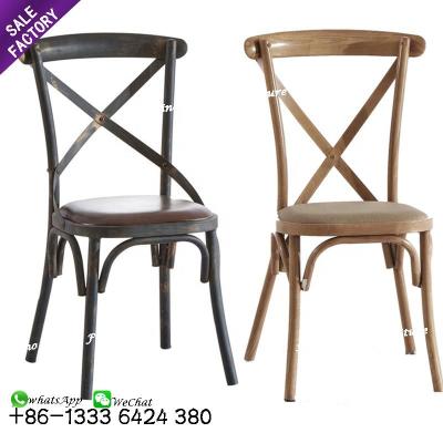 China Hotel Chair Metal White Gold X Back Crossback Chair Wholesale Luxury Stacking Wedding For Event Reception for sale