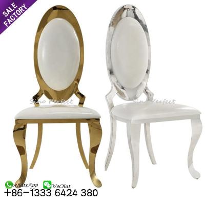 China Modern High Quality Wedding Furniture General Use Stainless Steel Frame Stackable Banquet Dining Chairs for sale