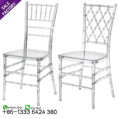 China hotel chair wholesale wedding party ghost resin wedding hall clear acrylic chiavari chairs for sale