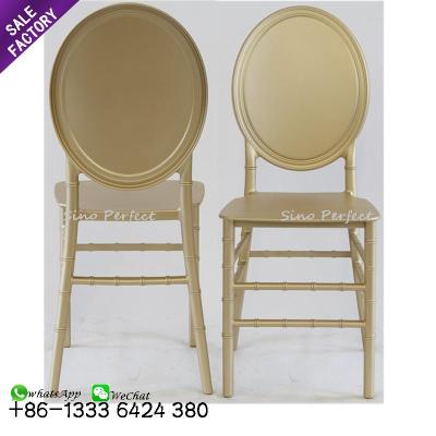 China Foshan China Modern Indoor Outdoor Gold Plastic Party Wedding Round Back Chairs for sale