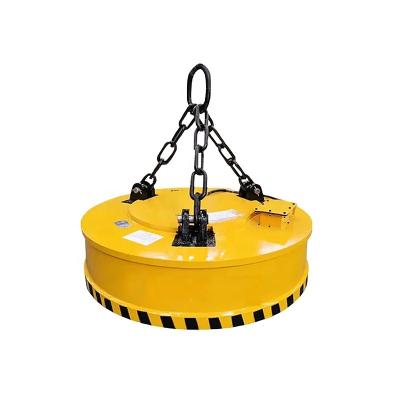 China Building Material Shops 0.5 Ton Round Steel Electric Scraps Handling Crane Electric Lifter Electro Magnetic Magnetic Lifting Magnets for sale