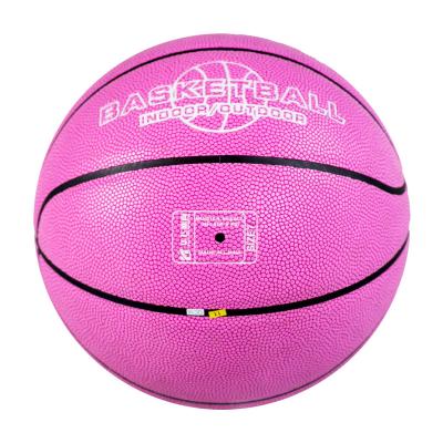 China Customized Durable Outdoor Colorfullogo Size 7 Rubber Basketball Girl And Kids Pink Basketballs for sale