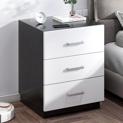 China Convertible Cheap American Solid Wood Bedroom Cabinet White Night Table Bedside for sale