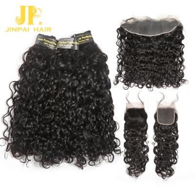 China Water Wave JP Dropshipping Virgin Brazilian Hair Bundles With Closure,New Products 3 Way Part Hair Closure With Bundles for sale