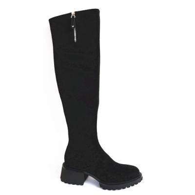 China High Quality Fashion Winter Slip-On Chunky Hgih Heel Long Women Knee High Boots for sale