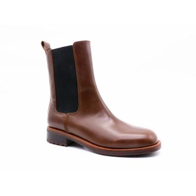 China High Quality Wholesale Fashion Winter Brown Women Chelsea Low Heel Ankle Boots for sale