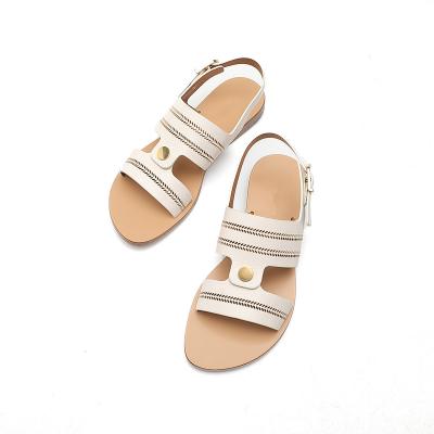 China Flat Cow Leather Comfortable And Breathable Sandals Casual Fashion Sandals For Women for sale