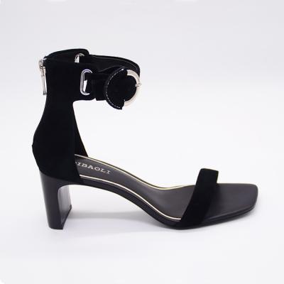 China 2022 Genuine Leather Suede Hot Selling High Heel Shoes Sandals For Women and Ladies for sale