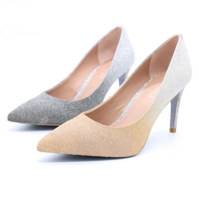 China 2022 Summer Ladies Leather High Heel Bridal Wedding Stilettos Women Elegent Pump Dress Shoes for sale