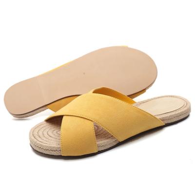 China 2021 New Fashion Summer Womens Leather Ladies Open Toe Shoes Sexy Flat Platform Slippers for sale