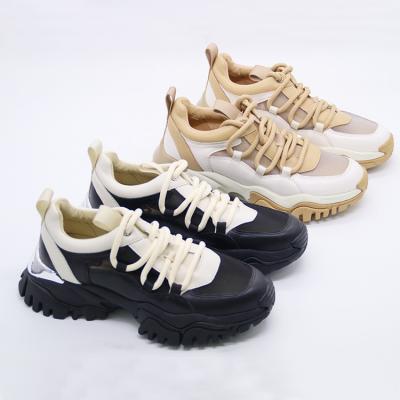 China LadiesLeather Sports Shoes Lace Up Luxury Custom Unique Sneaker Manufacturers for Women for sale