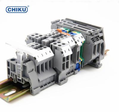 China PA66 2.5mm terminal block din rail terminal block 32A/690V with screw connection for sale