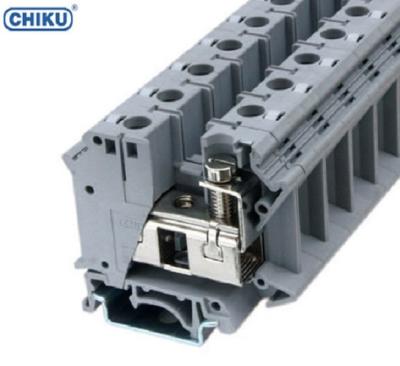 China PA66 50mm UIK 35N Feed Through Din Rail Terminal Block With Screw UK for sale