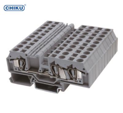 China The power distribution box and the double etc. Out Of DIN Rail Spring Terminal Block 18A/600V With CE U/L ROHS Approved for sale