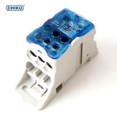 China Distribution Box Rotary Transformer 160A PV Screw Power Distribution Terminal Block Modular Din Rail Connectors for sale