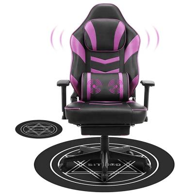 China Free Sample Wholesale Custom Cheap Adjustable Computer Chair Purple Extended Comfortable Computer Leather Gaming Chair With Footrest for sale