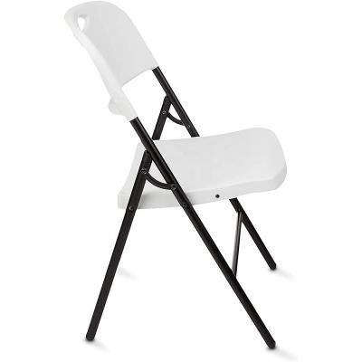 China Durable Popular Philippines High Quality Cheap Folding Chair White Plastic Folding Chair With Metal Seat And Back Easy Installation for sale