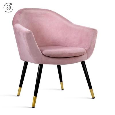 China (Size) new adjustable popular styles in Germany MOQ 100PCS food price velvet armchair comfortable high quality pink with home and office for sale