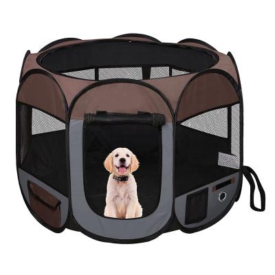 China 2022 Bestselling Indoor Foldable Pet Playpen Oxford Room Removable Mesh Cover Open Dog Playpen Windproof Kennel Cage for sale