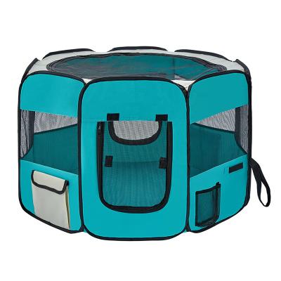 China 2022 Wholesale High Quality Indoor Foldable Safe Kennel Pet Playpen Oxford Spacious Space Outdoor Windproof Dog Zipper Sealed Bottom for sale