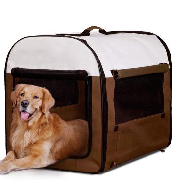 China Professional Free Shipping Windproof Portable Folding Dog Crate Built In Cushion Pet Playpen Waterproof Material Large Cover Dog Kennel for sale