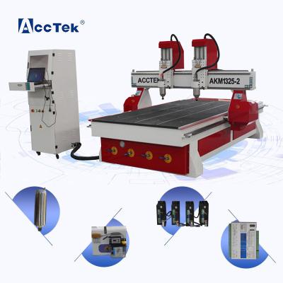 중국 hot sale 1325 cnc router wood carving machine for sale with double spindle cnc router 판매용