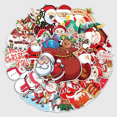 China 50 Popular Waterproof Christmas Graffiti Stickers, Cool Cartoon Ins Style Holiday Stickers, Skateboard Water Cup Suitcase Stickers Labels for sale