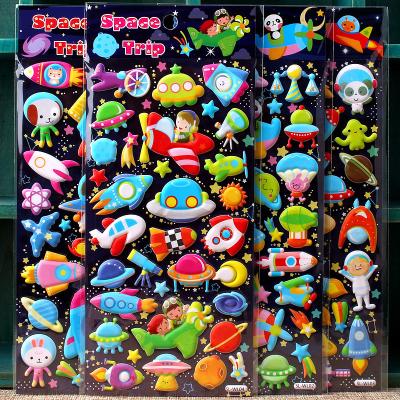 China Cute Supply Waterproof Cartoon Spot Universe Planet Tent Stickers For Decoration Kids Tent 3d Stickers PVC Epoxy Floor Stickers for sale