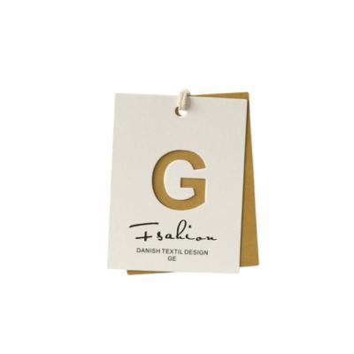 China Wholesale Custom Recyled Name Logo Labels Tags Recycled White Paper Hang Tag for sale