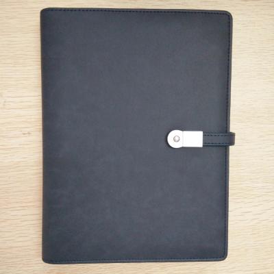 China Executive Leather Hardcover Office Diaries With Powrbank for sale