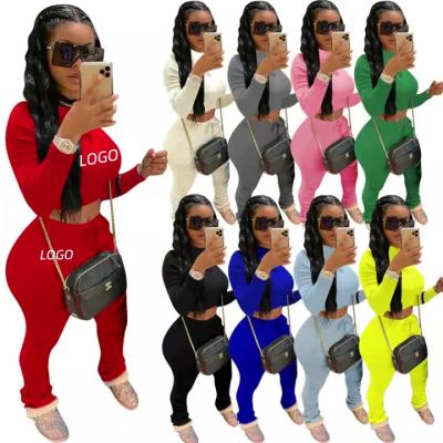 China QUICK DRY Custom Sweated Jogger Ladies Stacked Clothes Women 2 Piece Set Teams 2021 Pants for sale