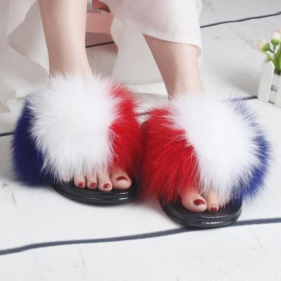 China Durable High Quality Flat Heel Ladies Lamb Long Warm Indoor Slides Real Fur Slippers For Women for sale