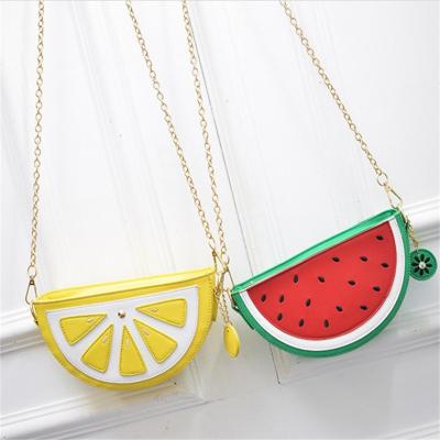 China With Our Handsome Fruit Sandals Fruit Zipper Messenger Bags Crossbody Lady Shoulder Transparent Bag for sale