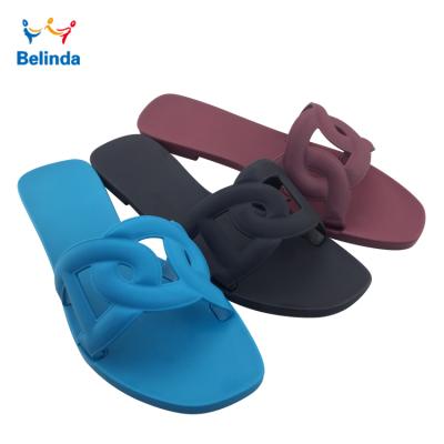 China New Design Durable Beach Soft Summer Women's PVC Slippers Lady Sandals Jelly 2020 for sale