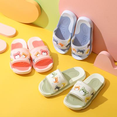 China 2021 New Children's Breathable Home Bathroom PVC Shoes Cute Outdoor Cartoon Bear Fun Kids Slippers for sale