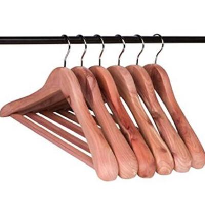 China Wooden Suit Jack Hangers Cedar Coat Hangers Viable Wide Shoulder for sale