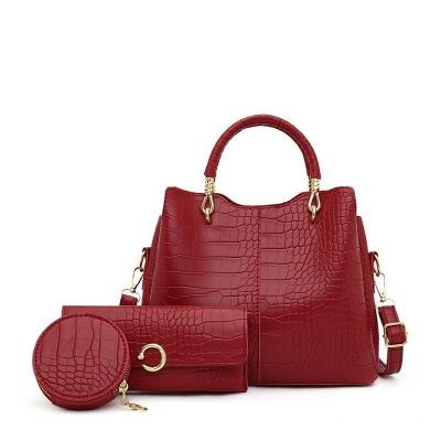 China 2022 Trend Of Street Fashion Crocodile Pattern Multi-piece Embossed Ladies One Shoulder Large Capacity Handbag for sale