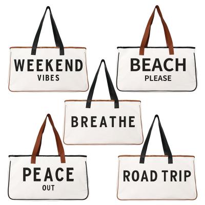 China Other 2022 Modes Travel Large Capacity PLEASE FAIL Shoulder Canvas Bag Canvas Tote Bag for sale