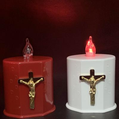 China The EUROPEAN Cemetery Waterproof Grave Candle Eternal LED Candle Light with Batteries Flicker Effect for sale