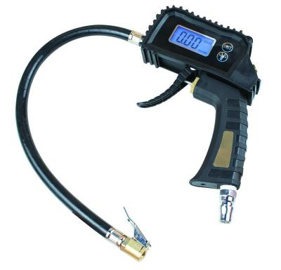 China Tire Gauge Black Digital Tire Pressure Gun With Bleeder Valve And LCD Display for sale