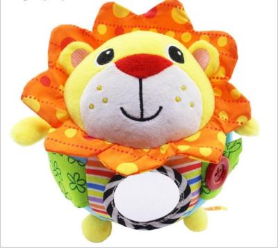 China Safety Squeaky Lion Shaking Rattles Baby Hand Bell Cute Educational Learning Toy for sale